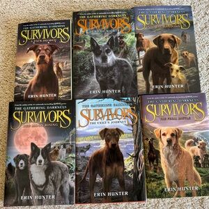 Erin Hunter Survivors The Gathering Darkness dog series six book set
